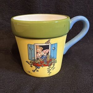 Vintage Mary Engelbreit Jumbo Mug Planter Telaflora 1999